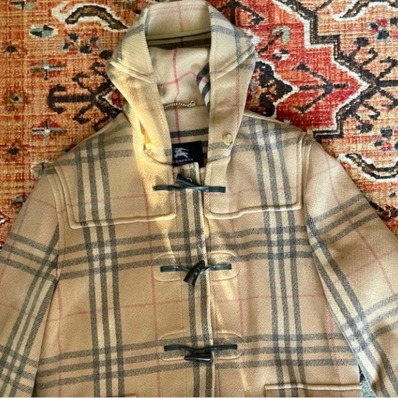 😍 Authentic BURBERRY duffle coat nova check wool toggle jacket duffel - Picture 2 of 14